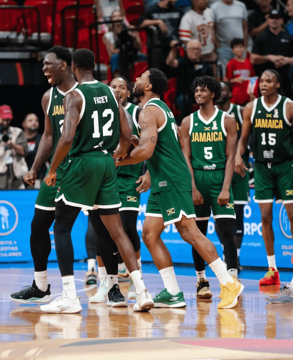Jamaica Basketball players on court