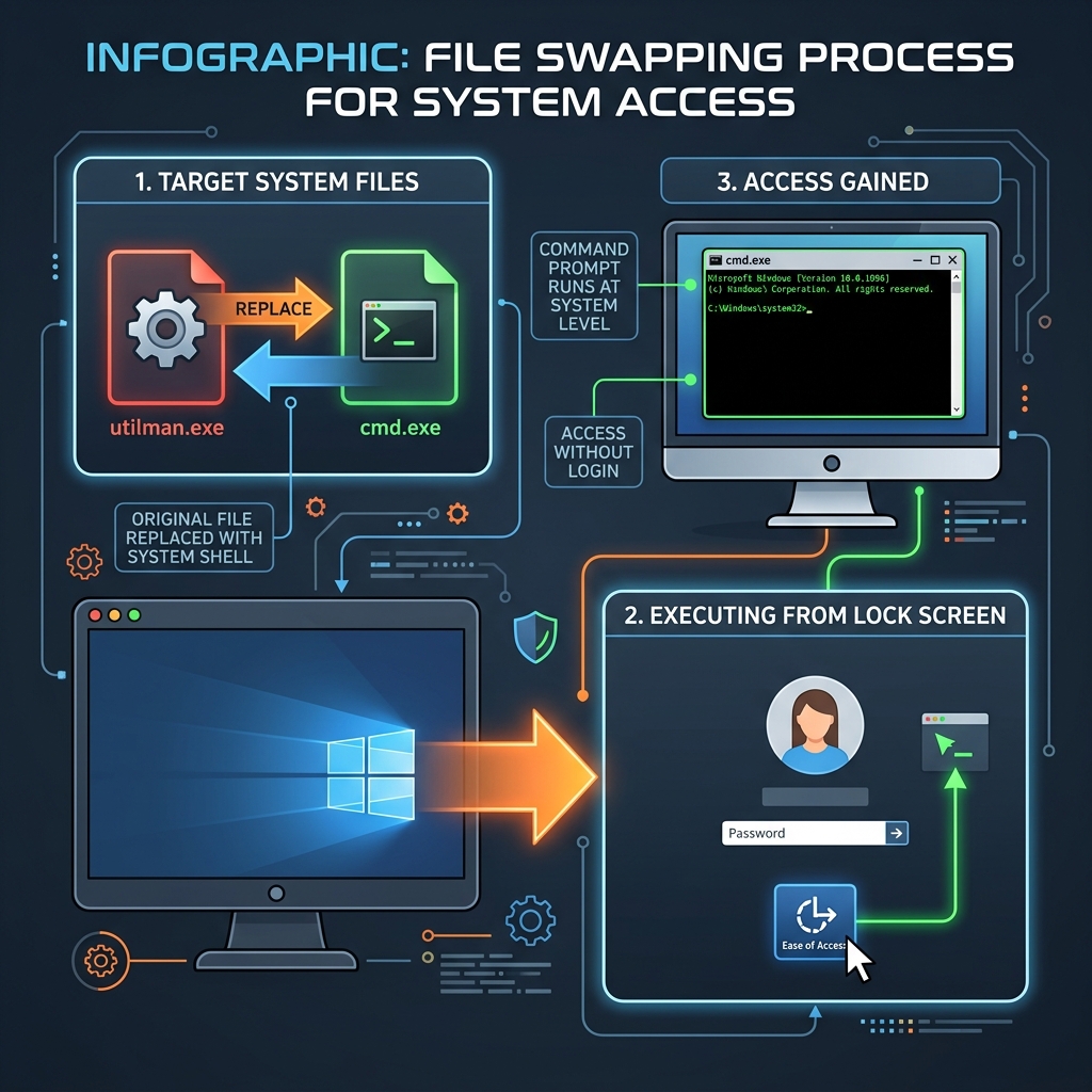 Swapping utilman.exe for cmd.exe
